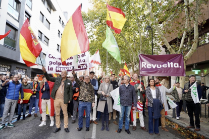 Concentración ante la sede del PSOE de Valladolid contra la amnistía.- ICAL