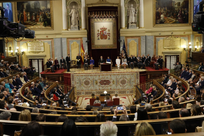 La jura de la Constitución Española por parte de la Princesa de Asturias en el hemiciclo del Congreso de los Diputados. -TWITTER.