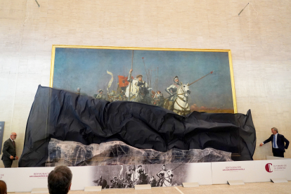 Presentación de la restauración de la obra pictórica 'Los comuneros de Castilla y León', cedida por el Museo del Prado.- ICAL