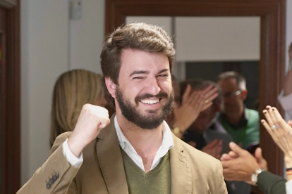 Gallardo valora los resultados electorales en la sede de Vox de Valladolid.- ICAL