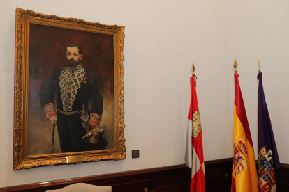 Colección de arte de la Diputación de Palencia
Detalle de la firma del retrato de Luisa Romero obra de Asterio Mañanós.- ICAL