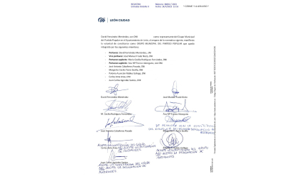 Escrito presentado por los concejales del PP para la constitución del grupo municipal en el Ayuntamiento de León.-E. M.