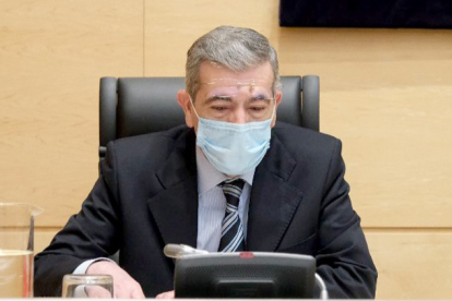 Jesús Rodríguez Recio, en un momento de su comparecencia ante la comisión de investigación de la trama eólica. ICAL.
