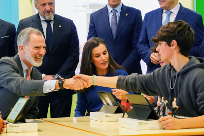 Los reyes de España presiden el acto de entrega del Premio Princesa de Girona Escuela del Año 2022 al Colegio de Educación Infantil y Primaria Gumersindo Azcárate de León. ICAL