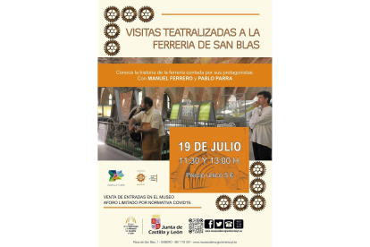 Cartel de las visitas teatralizadas a la Ferrería de San Blas. - JCYL