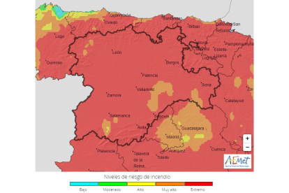 Nivel de riesgo de incendio en Castilla y León para este miércoles,- TWITTER NATURALEZACYL