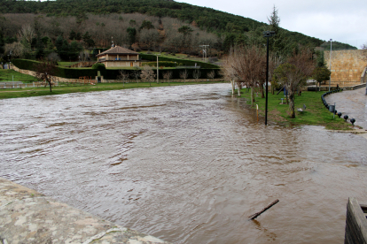 Crecida del rio Duero a su paso por Salduero.-ICAL.