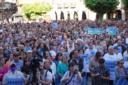 Concentración en Aranda de Duero (Burgos) para reclamar más inversión en infraestructuras en la provincia. -ICAL