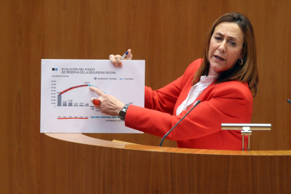 La procuradora socialista Rosa Rubio durante el debate de la PNL.- ICAL