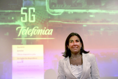 María Jesús Almazor, consejera delegada de Telefónica España, durante la presentación del despliegue 5G. ICAL