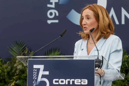 Carmen Pinto, consejera delegada de Nicolás Correa durante su intervención en el 75 aniversario.- SANTI OTERO