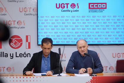 Vicente Andrés y Faustino Temprano, secretarios generales de CCOO y UGT en Castilla y León. ICAL