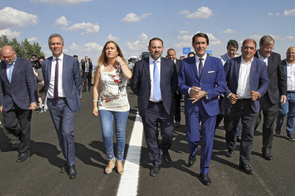 Izquierdo, Barcones, Ábalos, Suárez-Quiñones, Martínez Majo, Pellitero y Silván, durante la inauguración. ICAL