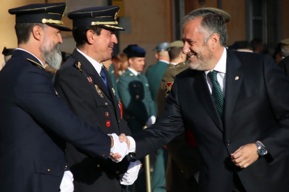 Carlos Pollán, presidente de las Cortes, en los actos por la patrona de la Guardia Civil. -ICAL