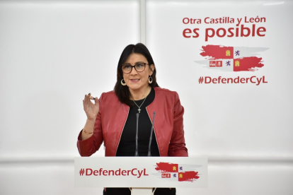 La secretaria de Organización del PSOE de Castilla y León, Ana Sánchez, esta mañana. / E.M.