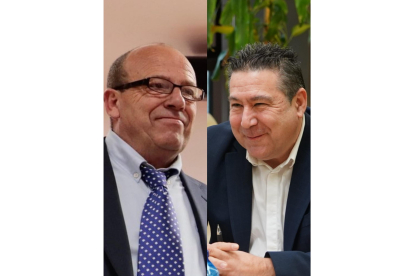 A la izquierda de la imagen, el alcalde salmantino Manuel Prada, y a la derecha el portavoz de la UPL, Luis Mariano Santos.
