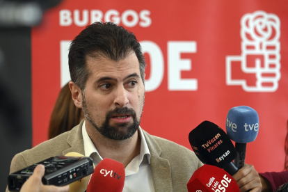 El secretario general del PSOE en Castilla y León, Luis Tudanca, en Burgos.- ICAL