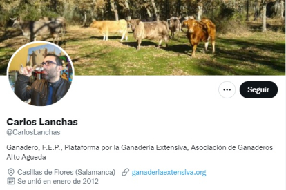 Perfil de Twitter de Carlos Lanchas. - EM