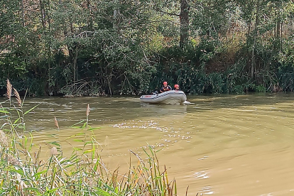 Dispositivo de búsqueda de la mujer que se lanzó al río en Aranda de Duero.-E.M.