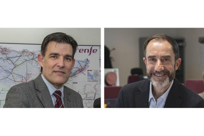 Sergio Bueno y el leonés Lucas Calzado, a la derecha, nuevos directores generales de Renfe. E.M.