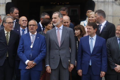 Olegario Ramón,. Felipe VI y el presidente la Junta, Alfonso Fernández Mañueco. ICAL