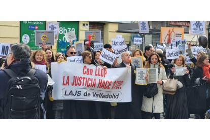 Letrados de Justicia de Castilla y León el pasado 24 de enero en Madrid, inicio de la huelga indefinida. E.M.