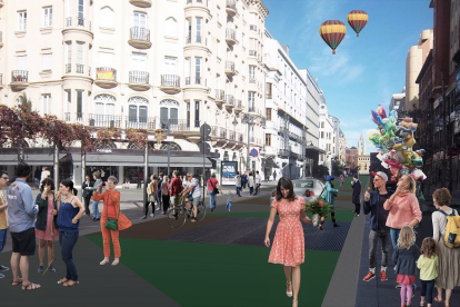 Recreación de la transformación del centro de la ciudad que afectará a siete calles.