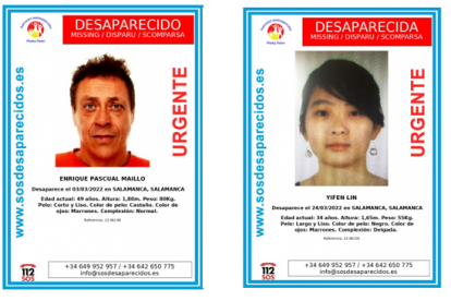 Cartel con la imagen de los dos desaparecidos en Salamanca. -SOS Desaparecidos