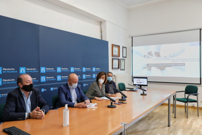La presidenta de la Diputación de Palencia, Ángeles Armisén, presenta las ayudas para los sectores empresariales de la provincia durante la pandemia. - ICAL