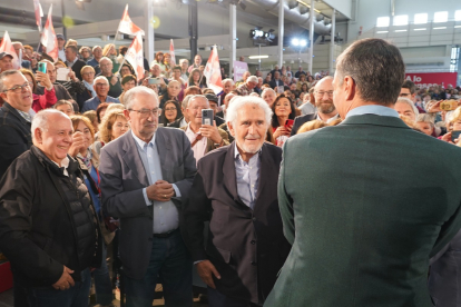 El secretario general del PSOE y  presidente del Gobierno, Pedro Sánchez, participa en un acto público en Valladolid. -ICAL