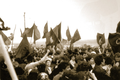 Castellanistas en la campa de Villalar en 1977