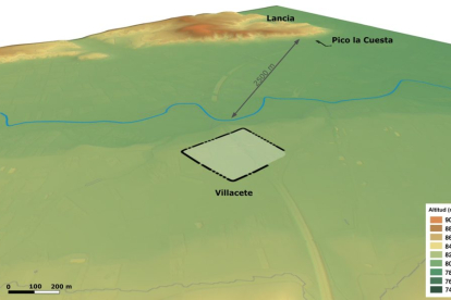 Posición y extensión del campamento de Villacete y relación con el poblado de Lancia.- ROMANARMY.EU