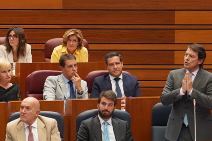 Intervención de Alfonso Fernández Mañueco durante el pleno de las Cortes.- ICAL