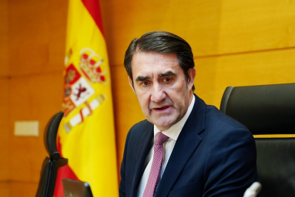 El consejero de Medio Ambiente, Vivienda y Ordenación del Territorio, Juan Carlos Suárez Quiñones, durante su comparecencia en las Cortes.- ICAL