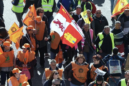Manifestación de agricultores y ganaderos por el paseo de la Castellana en Madrid. Juan Lázaro / ICAL.