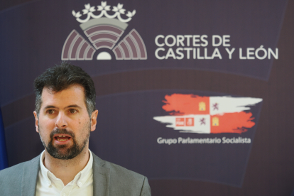 El portavoz del Grupo Parlamentario Socialista y secretario general del PSOECyL, Luis Tudanca.- ICAL