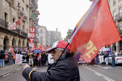 Manifestación por la l día 1 de mayo. Fiesta del trabajo.