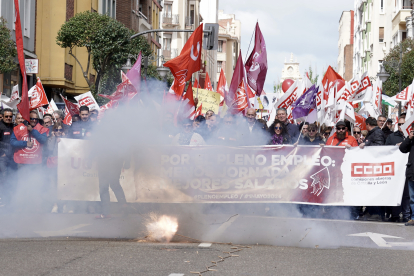 Manifestación en León con motivo del 1º de Mayo