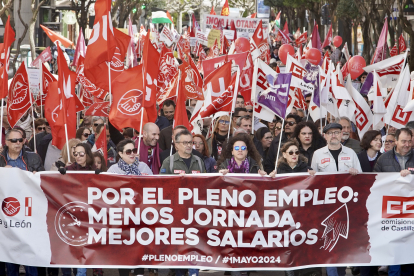 Manifestación en León con motivo del 1º de Mayo