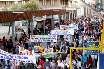 Manifestación en Zamora contra plantas de porcino en una foto de archivo.