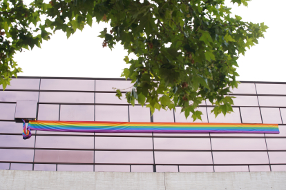 La bandera arcoíris luce ya en las ventanas de los despachos del PSOE en las Cortes de Castilla y León