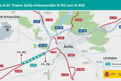 Plano del proyecto de la A-51 en Ávila.