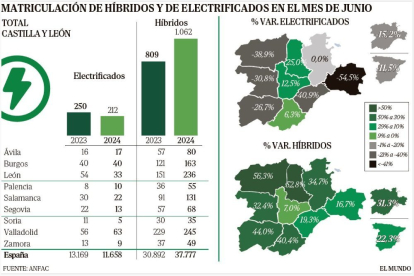 Matriculación de híbridos y electrificados en junio. E. M.