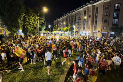 Celebración de la victoria en la final de la Eurocopa en Ávila