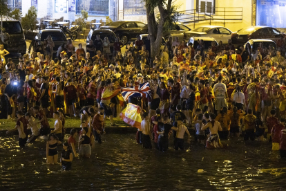 Celebración de la victoria en la final de la Eurocopa en Ávila