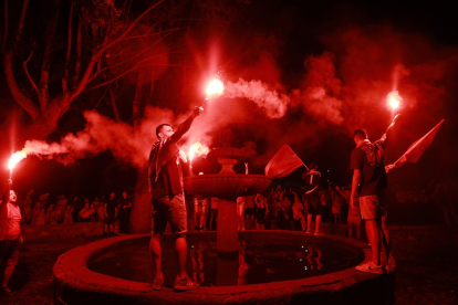 Celebración de la Eurocopa en Ciudad Rodrigo (Salamanca)