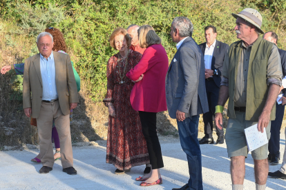 La reina Sofía, junto a Gonzalo Santonja, Isabel Blanco y los directores de Atapuerca