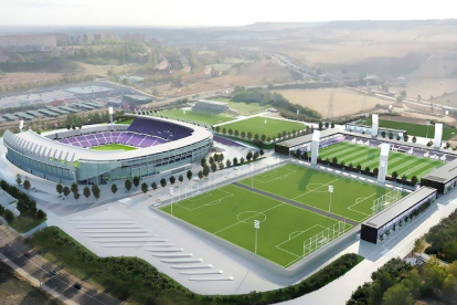 Infografía de la futura Ciudad Deportiva del Real Valladolid