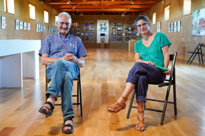 Urbano Seco, alcalde de Gordoncillo y María Ordás, directora del museo