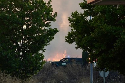 Incendio de nivel 2 en Castrillo de los Polvazares (León).